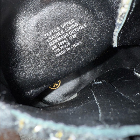 New Tory Burch MILLER Lug Sole Tweed Leather 50 mm Bootie Combat Boots Size 5 - Picture 5 of 5